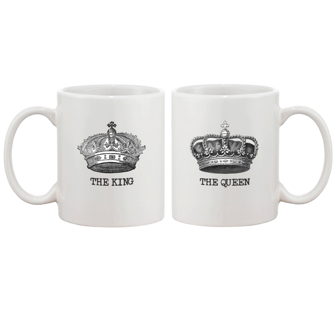 King and Queen 2 Piece 11 oz. Coffee Mug Set 365 Printing Inc