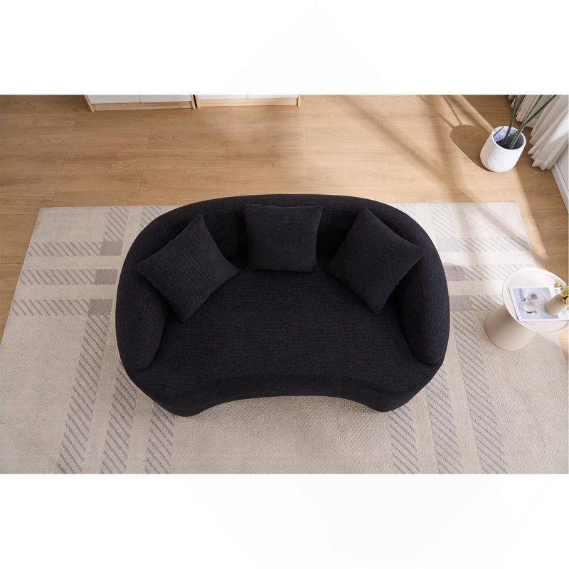 Causeuse de canapé incurvée moderne incurvée Curved, Noir