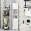 Armoire de salle de bain élégante de coin avec tablettes réglables et armoire de rangement Castellane-512098642
