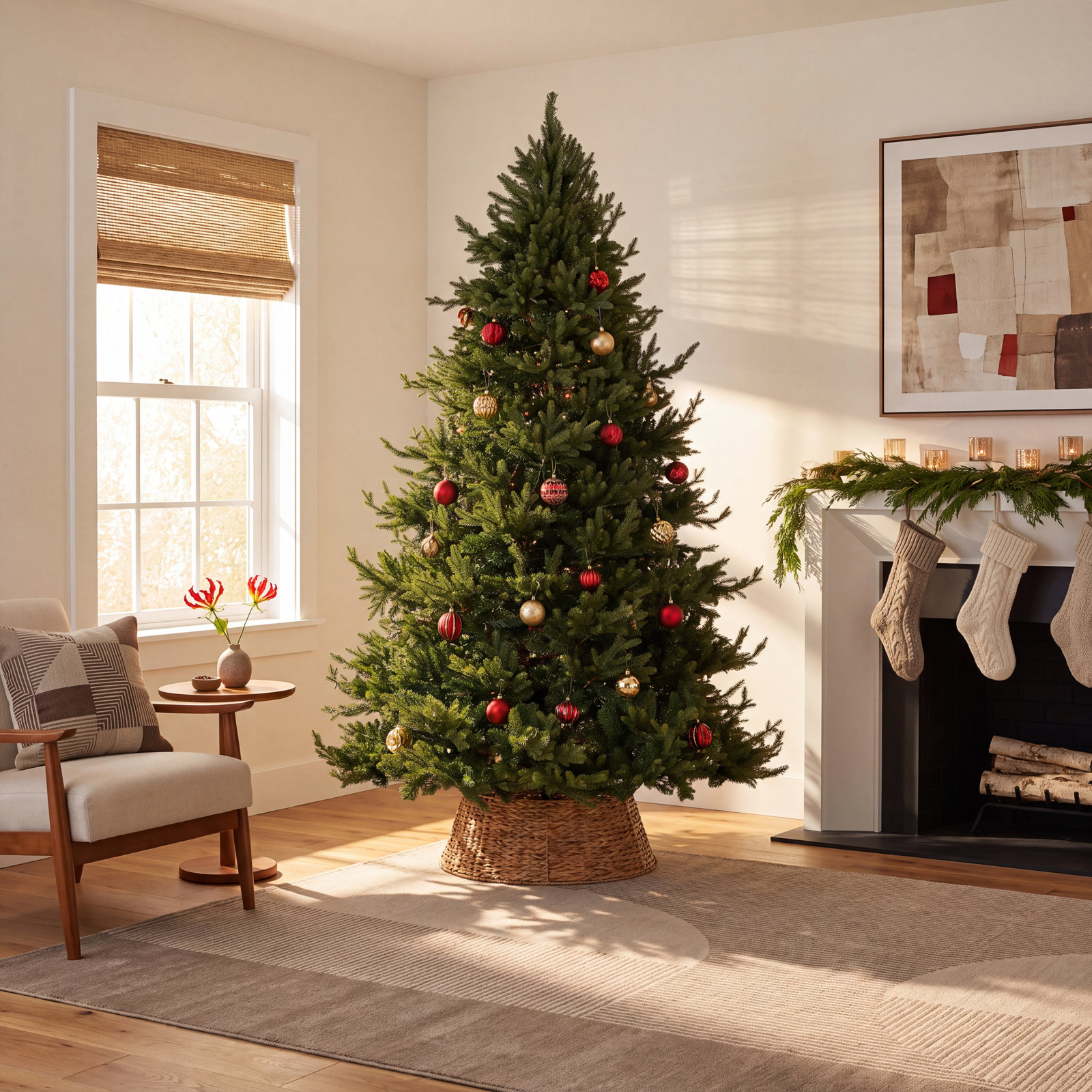 Farwell 9' Pre-Lit Fir Christmas Tree, 9 ft