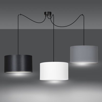 Pascua 3 - Light Black Drum Pendant