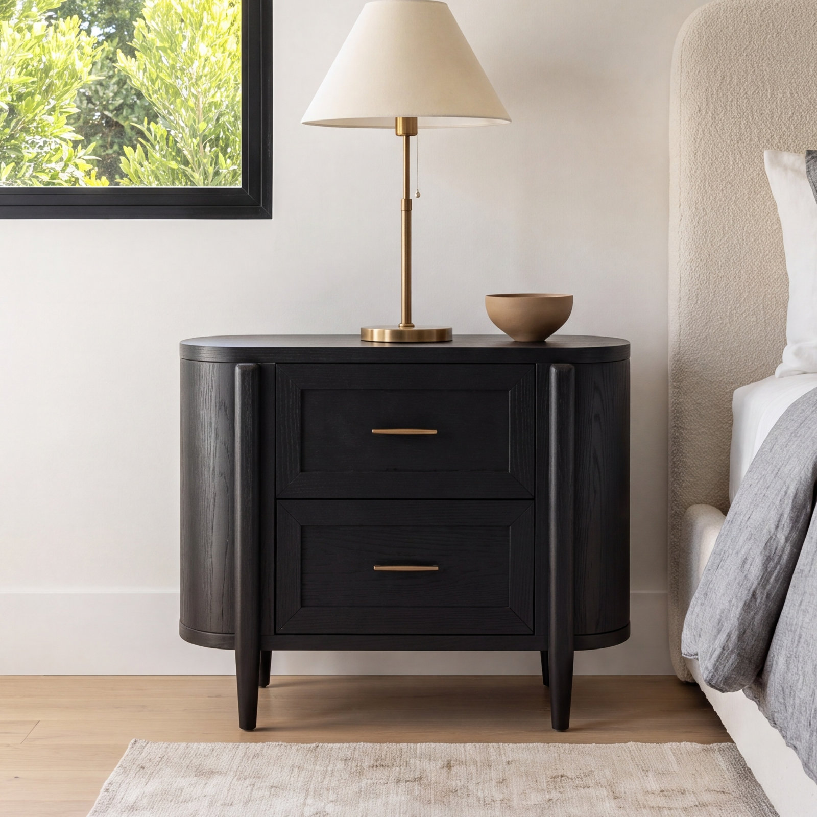 2-Drawer Oak Nightstand