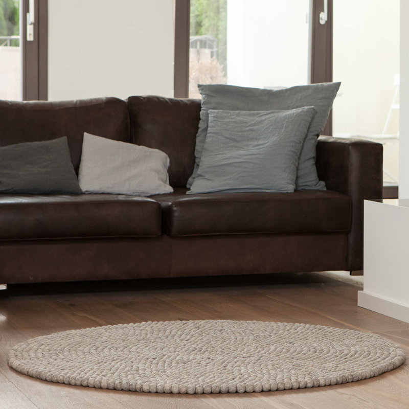 Round Odakotah Solid Colour Hand Woven 90cm X 2cm Area Rug
