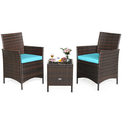 2-Person Patio Conversation Set with Cushions