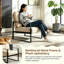 Fauteuil d'appoint moderne du milieu du siècle avec structure métallique carrée et revêtement en microfibre à pois, fauteuil durable pour salon ou bureau-652860038