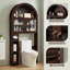 Armoire de rangement au-dessus de la toilette H 68 po, organisateur de salle de bain autoportant avec portes en verre, tablettes réglables, armoire arquée et porte-papier hygiénique