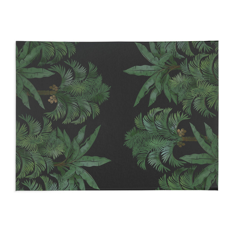 Tapis de bureau léger décoratif In the Jungle, L 5 pi x L 3 pi, Gris anthracite