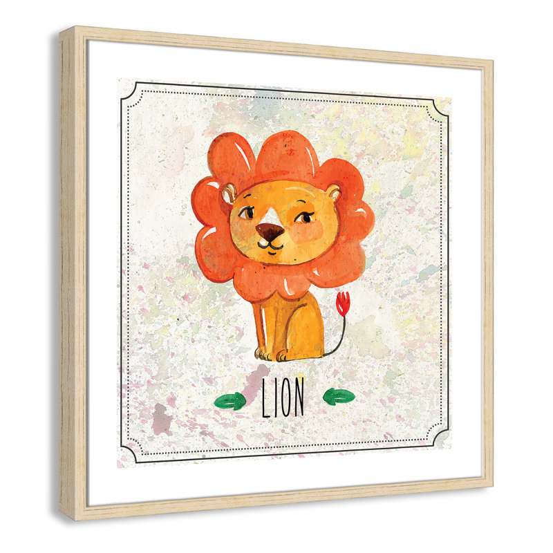 Impression sur papier Jungle Day 1 ', Encadré de boîte beige, H 26,5 po x l 26,5 po x P 1,18 po