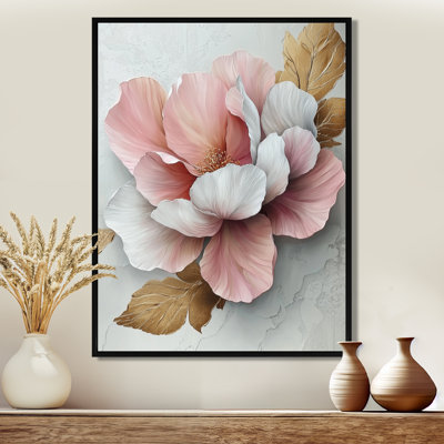 Eury, pivoines blanches et roses en marbre II - art mural pivoines