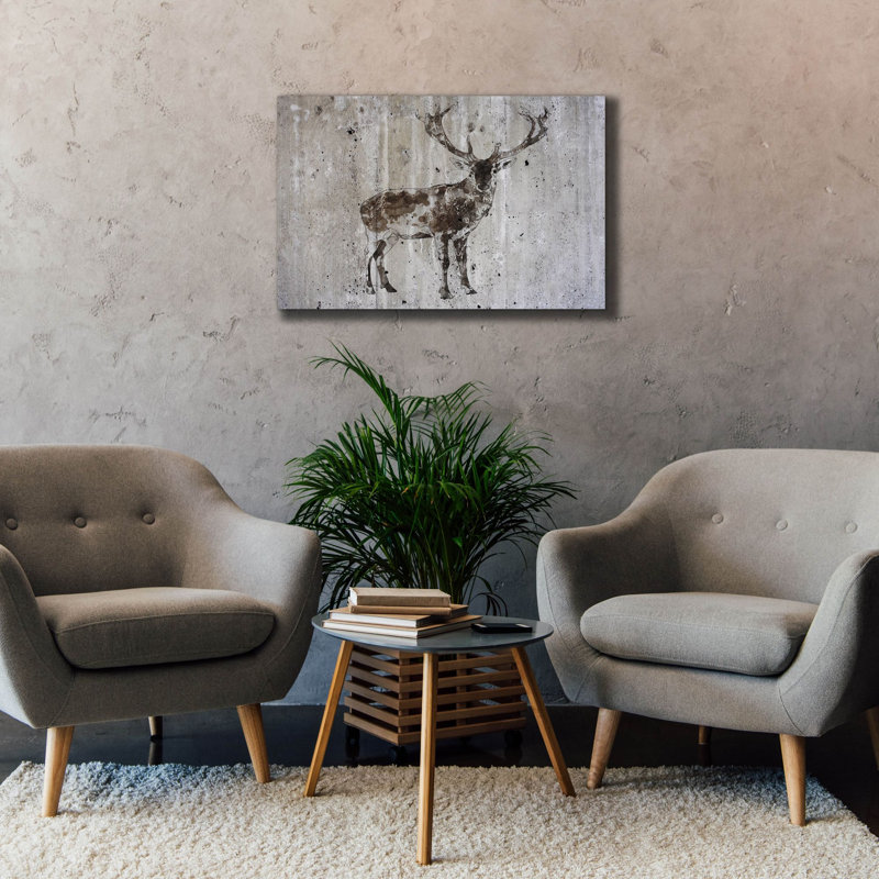 «Rustic Deer 3» par Irena Orlov, art mural sur toile, H 26 po x l 40 po