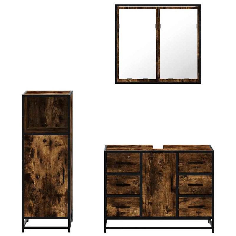 Anaely Bathroom Furniture Suite, Dark Wood