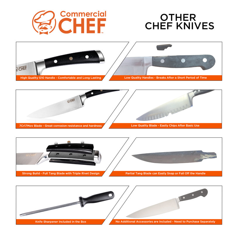 Commercial Chef 8'' Chef's Knife