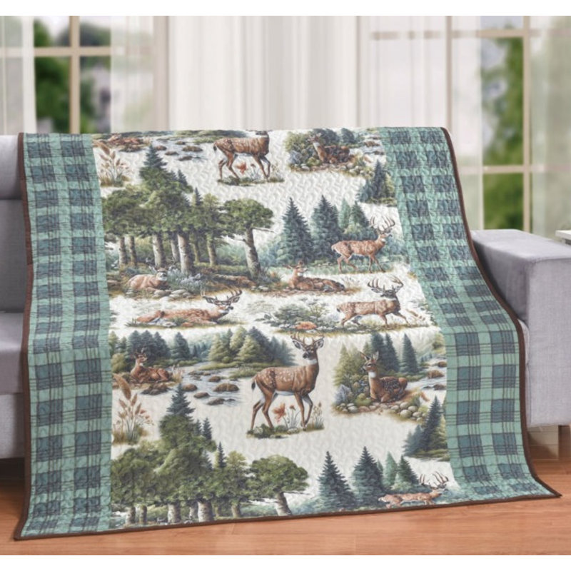 Jeté de courtepointe Deer Forest Heaven Woodland Design