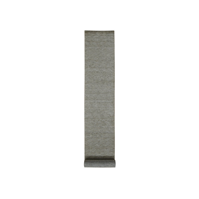 Tapis de couloir tissé à la main 2 pi 7 po x 18 pi 2 po en laine naturelle taupe 2DE7FAED3BD4E89927AD6E0AD548094