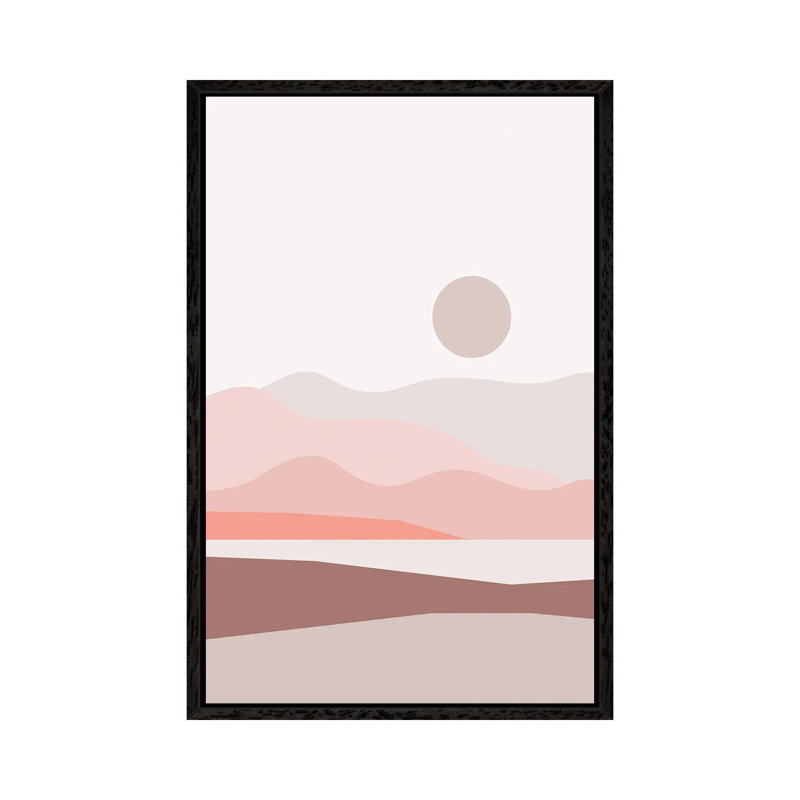 Abstract Landscape IV - Print on Canvas, 101.6 cm H x 66.04 cm W, Black Framed