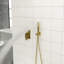Douche double murale dorée 10 pouces - Tête carrée avec valve et installation à main sur 360 °