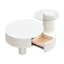 Ensemble de 2 tables basses rondes gigognes, table basse avec tiroir de rangement, table centrale en plastique-491553077