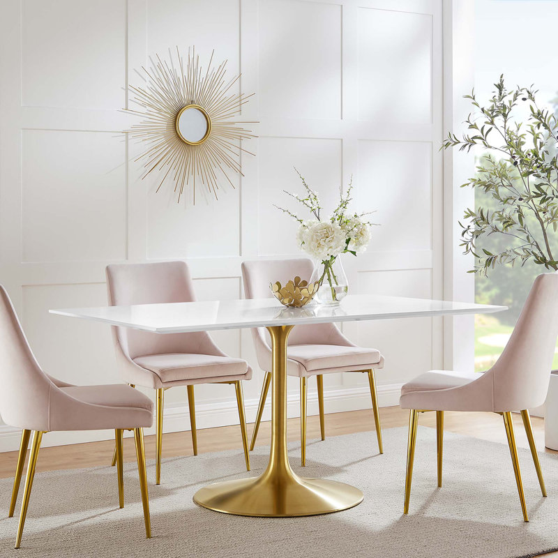 Table de salle à manger Lippa, Doré, H 29,5 po x L 60 po x l 35,5 po