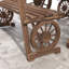Table de patio et chaises d'extérieur pour 4 personnes, bois de pin avec roue de chariot pour une utilisation dans le jardin 3 pièces