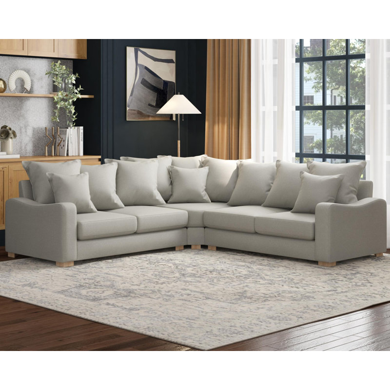Theadford Corner with two seats both sides, Scatter Back, Steel Polyester