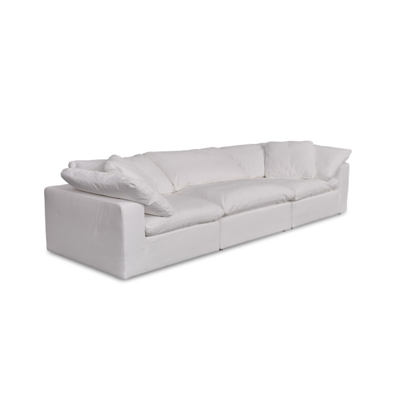 Canapé modulaire en tissu performance 3 pièces Armand, Blanc