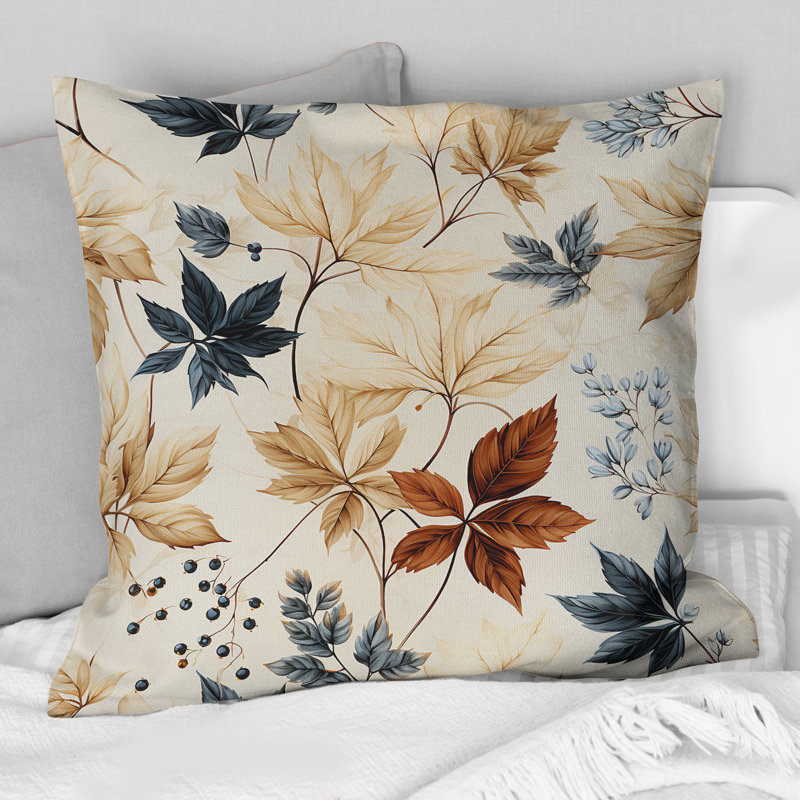 Coussin Vintage Leaves I - Plants, H 16 po x l 16 po