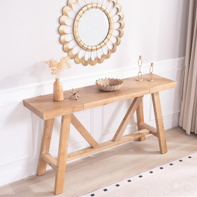 Farmhouse A- Frame Wood Console Table, 58.5"