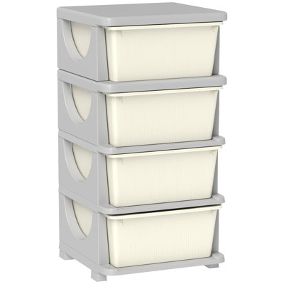30" 4 Tier Kids Storage Unit Dresser Tower by Rebrilliant
