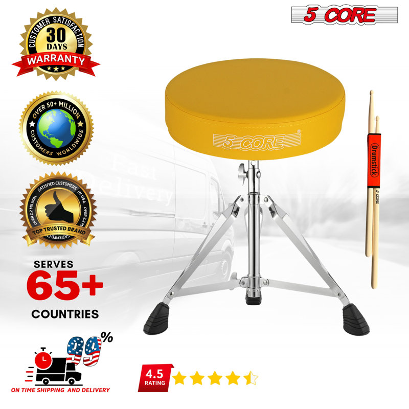 Tabouret de guitare rembourré 5 Core, Jaune