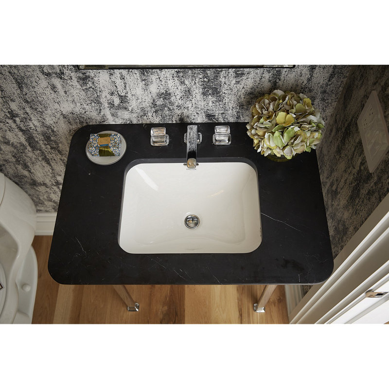 Perfect Under-Mount Basin, Soft Rectangle with Overflow, Glazed