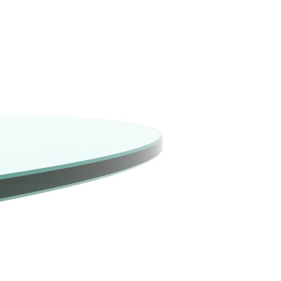 30" Clear Tempered Glass Table Part, 1/4" Thick, Heat & Corrosion Round Attachment, Tempered, Smooth For Business Meeting Tables