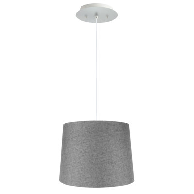 Abat-jour en granite gris 14 "avec diffuseur, corde blanche 14"