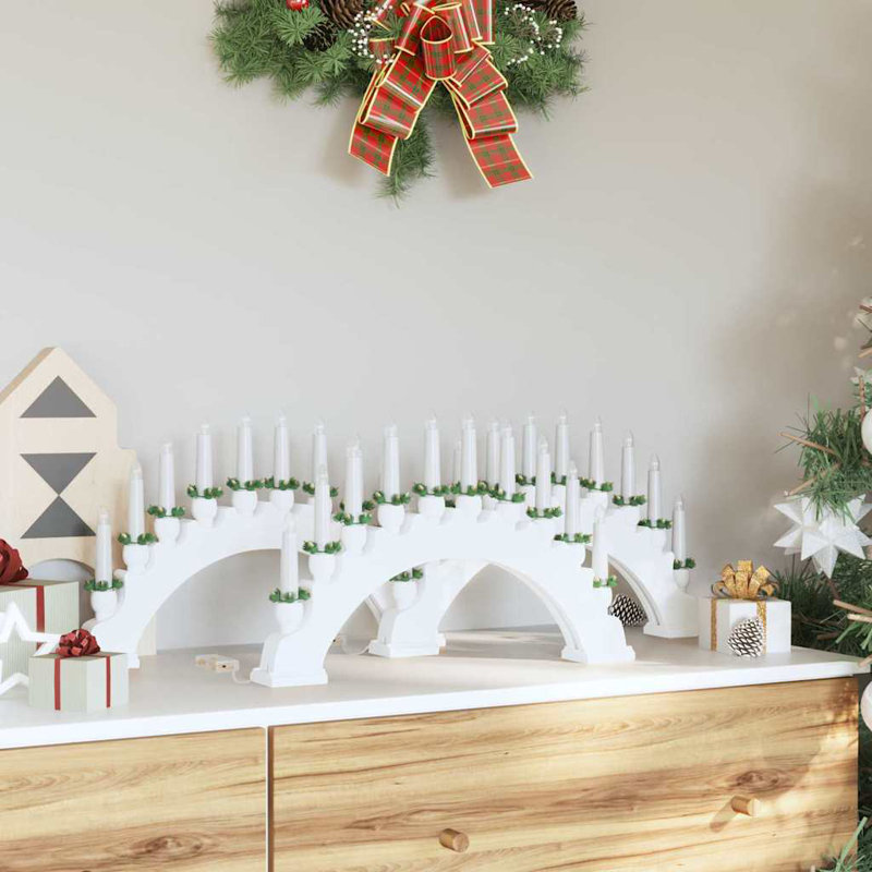 Christmas Candle Arch with 10 LED Candles, White