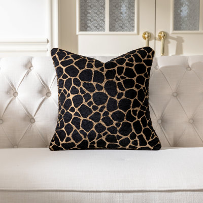 1-Piece Giraffe Print Chenille Throw Pillow Cover 20"x20" for Sofa Couch Chair Living Room Bedroom