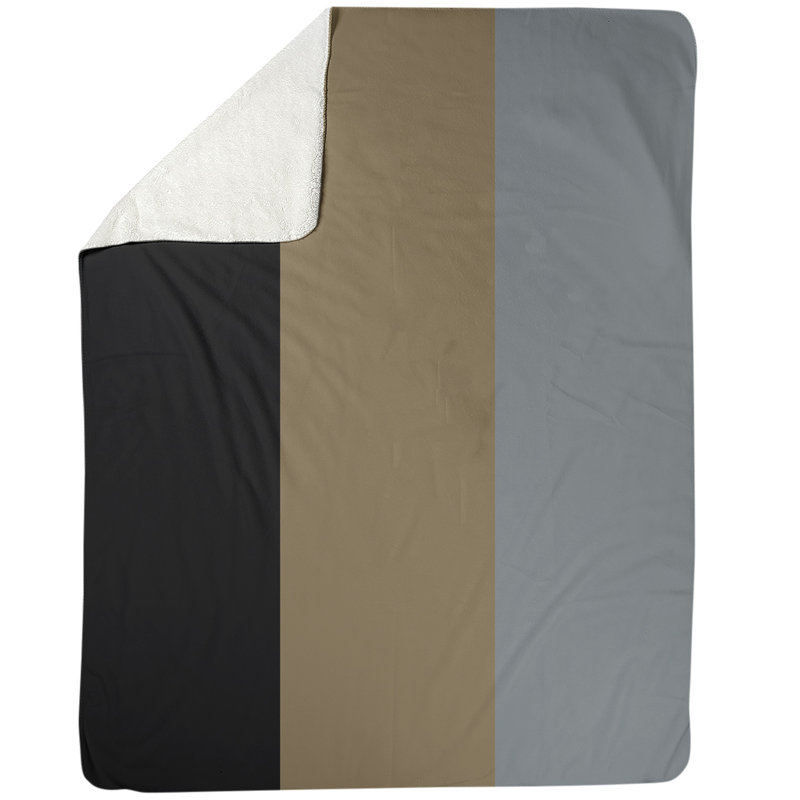 Quilted Throw Blanket, 50" x 60", Black/Metallic Gold/Silver, Pixel Fleece