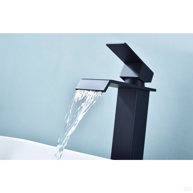 Waterfall Spout Single Handle Bathroom Sink Faucet