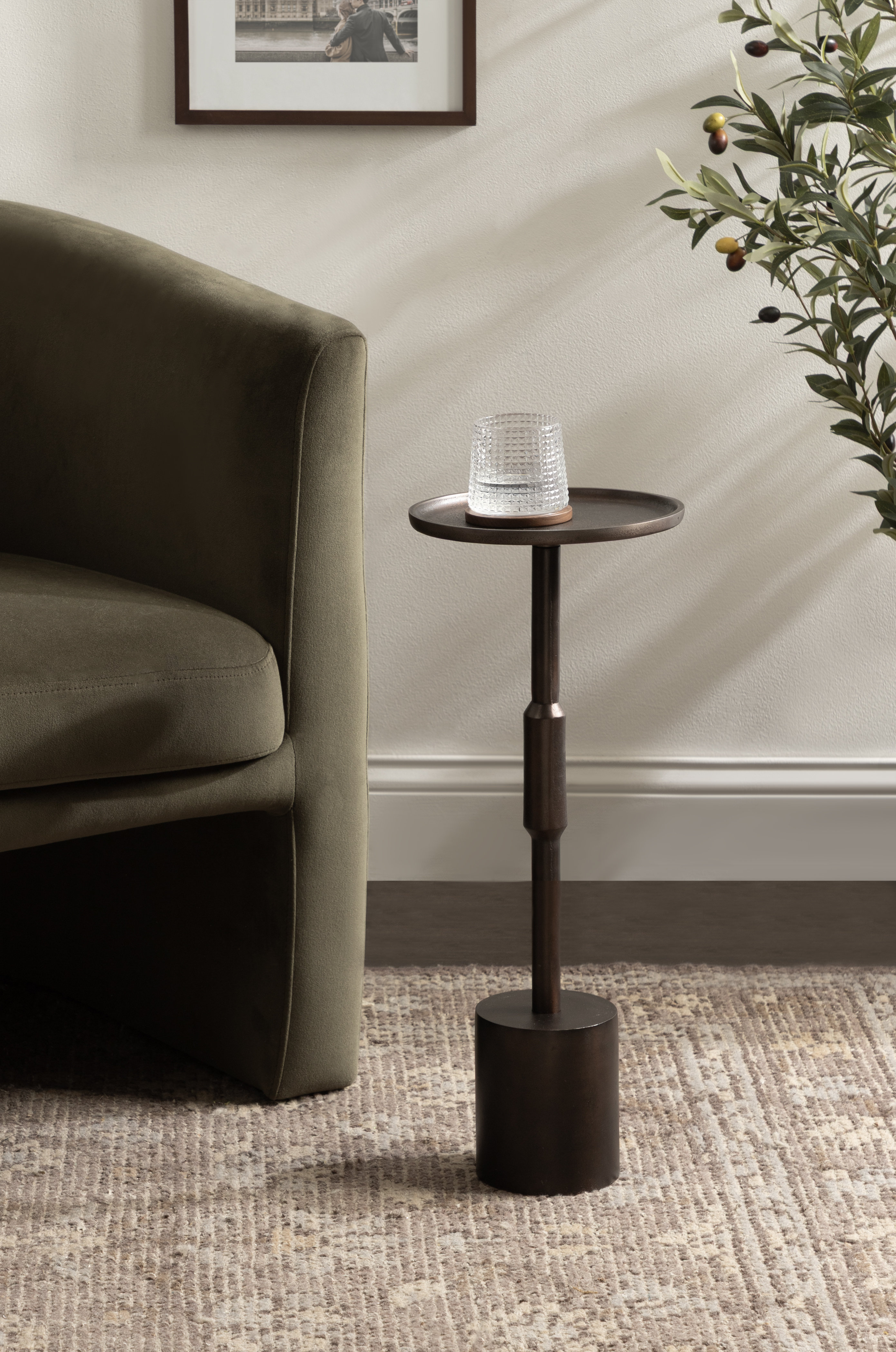 Ebern Designs Truxton Modern Cast Aluminum Round Drink Table | Wayfair
