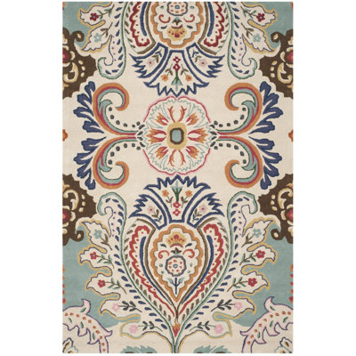 Rudra Hand Tufted Wool Floral Rug