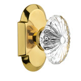 Cottage Plate with Oval Fluted Crystal Door Knob
