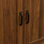 Buffet 43,3 pouces en noyer avec 2 portes, 1 rangement et tiroirs - Commode d'entrée Portes et rangement modernes en bois-131142504