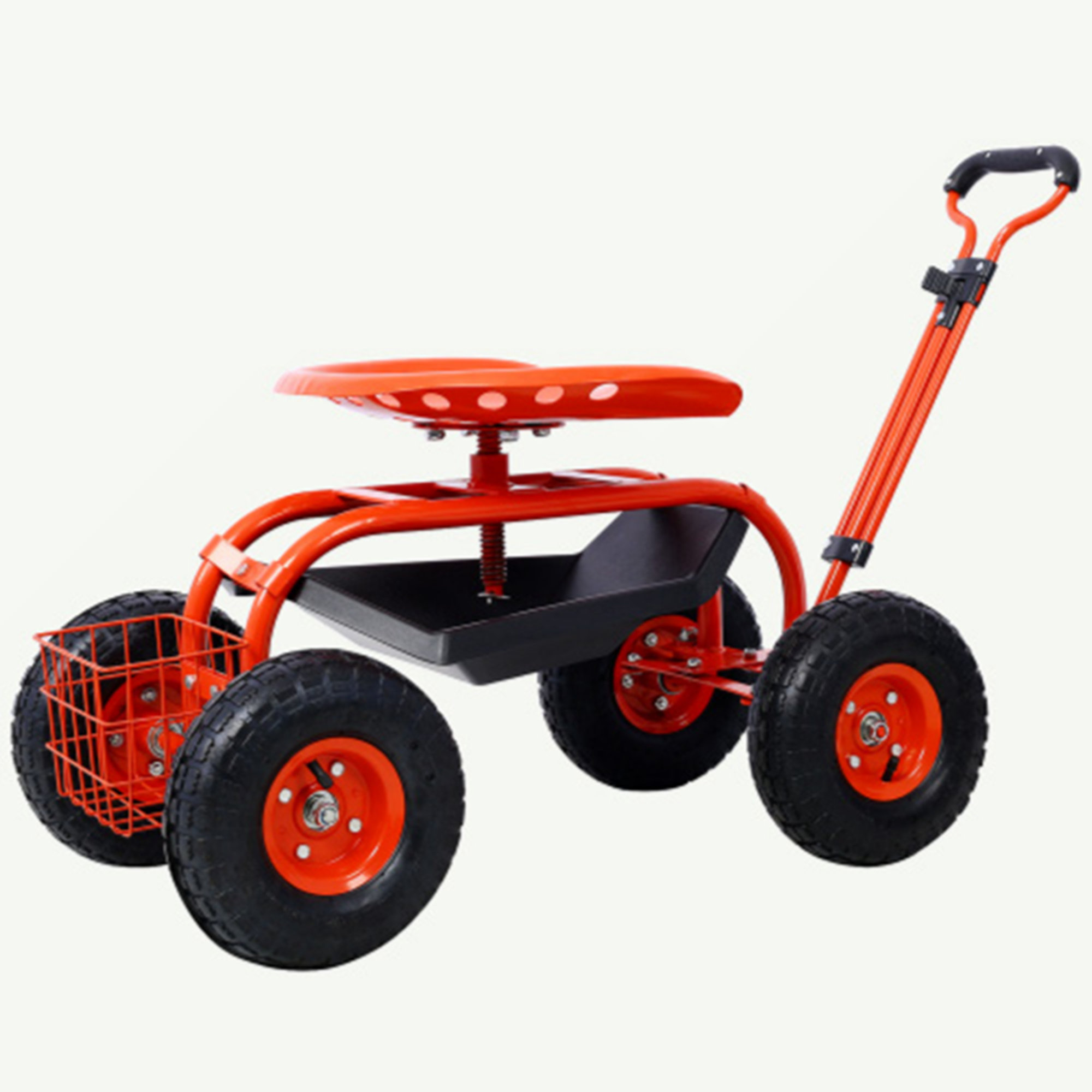 Tabouret De Jardin Roulant Avec Siège – Chariot Pliable 3 Roues, Réglable Et Mobile | Idéal Pour Jardinage, Bricolage Et Extérieur