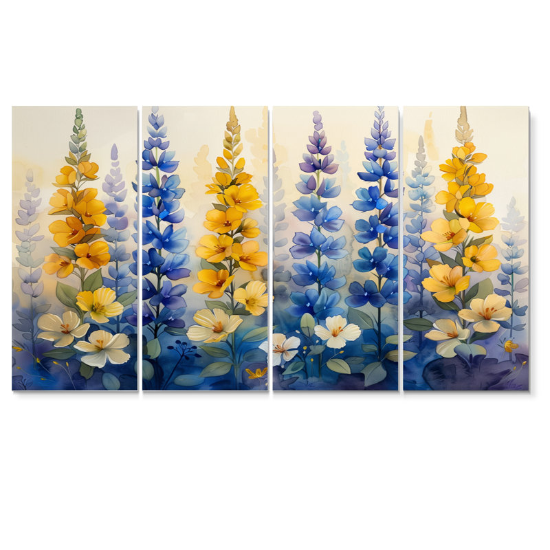 Barbour - Lupin, ensemble d'art sur toile, H 32 po x l 64 po