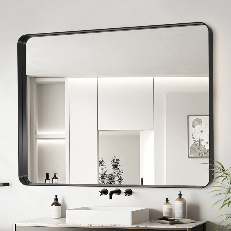 Miroir de salle de bain 24 po x 30 po noir, 30 po x 24 po