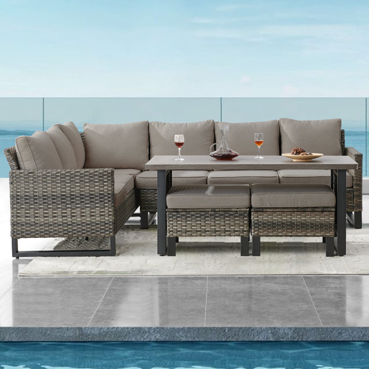 Soyab 5 - Person Modular Patio Conversation Sets with Cushions