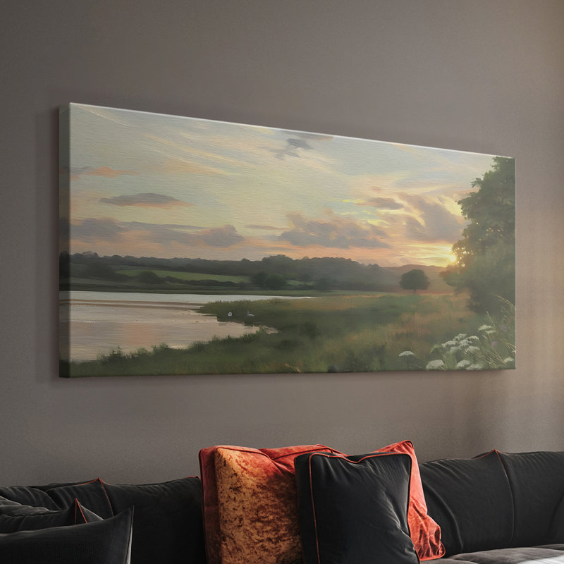 Série paysage -MXVII- Toile tendue avec châssis - Prêt à accrocher, H 16 po x l 32 po