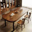 Table de salle à manger rectangulaire en bois massif brun-133458900