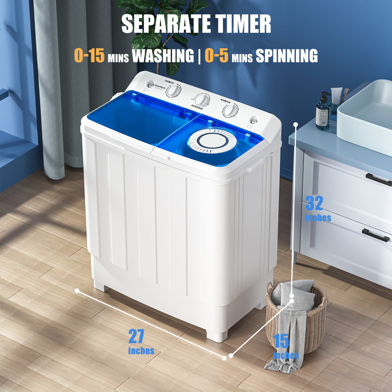 Laveuse portative compacte Auertech avec réservoir simple 28 lb avec pompe de vidange