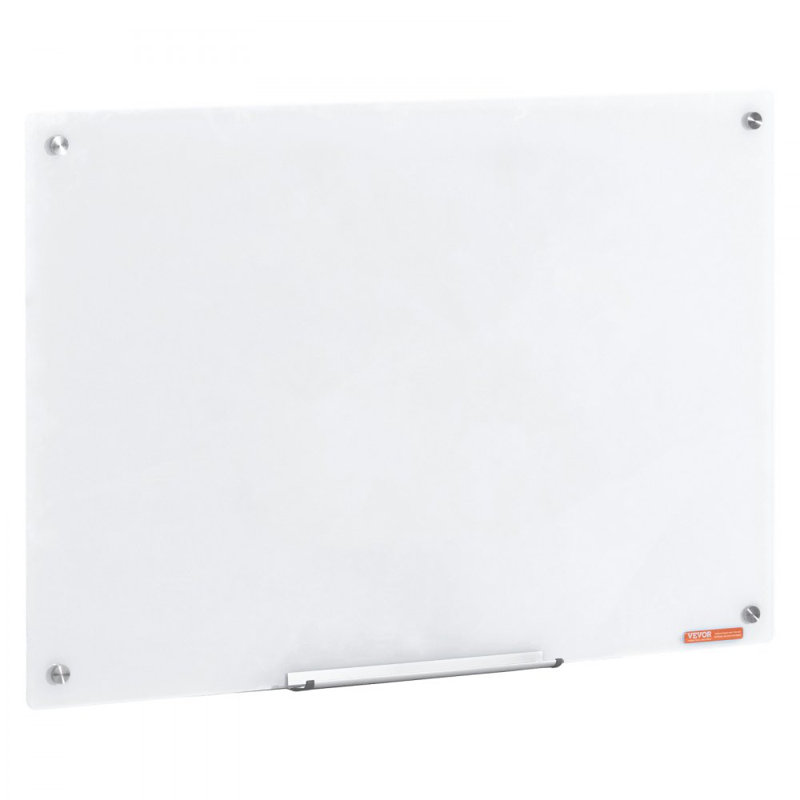 Magnetic Glass Whiteboard, Dry Erase Board 36"x24", 23.62" H x 35.43" L, White