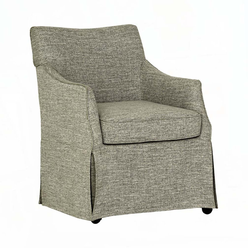 Fauteuil rembourré à jupe avec roulettes cachées, Gris