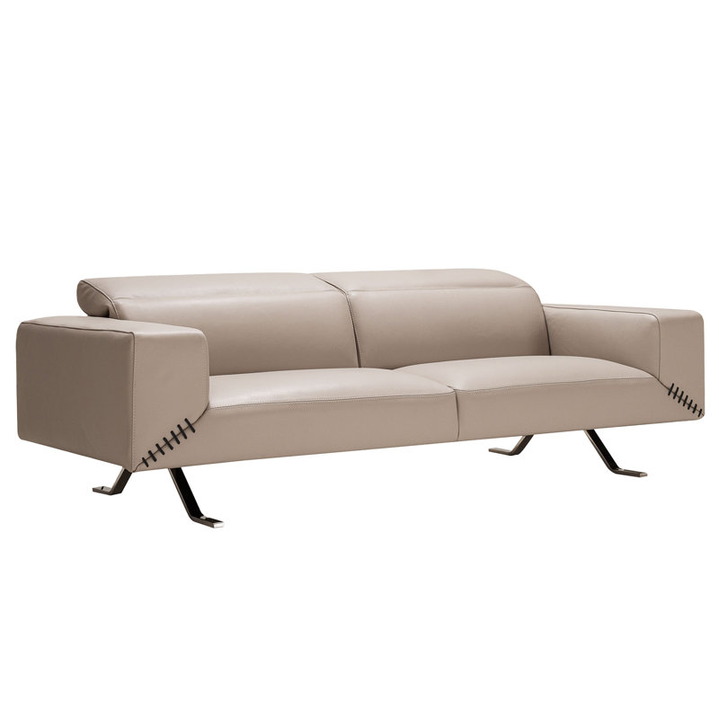 Causeuse en cuir Cantin, Gris
